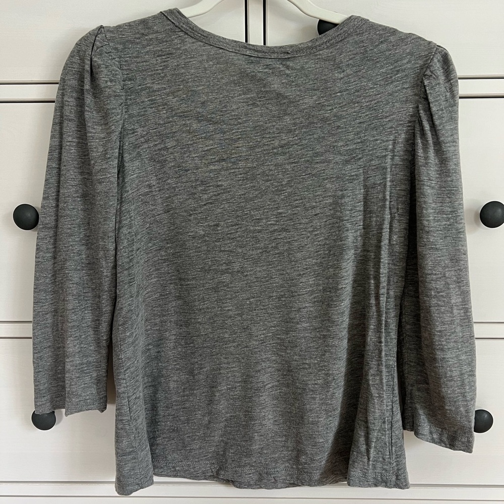 VICI Jaclyn Cotton Blend Top Gray Puff Sleeve in Size Small - Picture 8 of 10